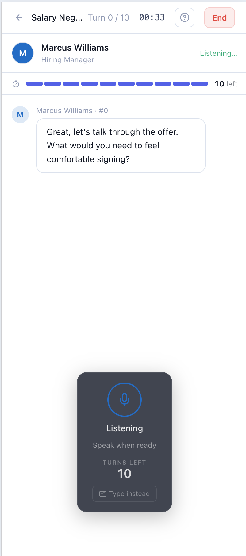 Presentr Practice — mobile PWA installed on a phone
